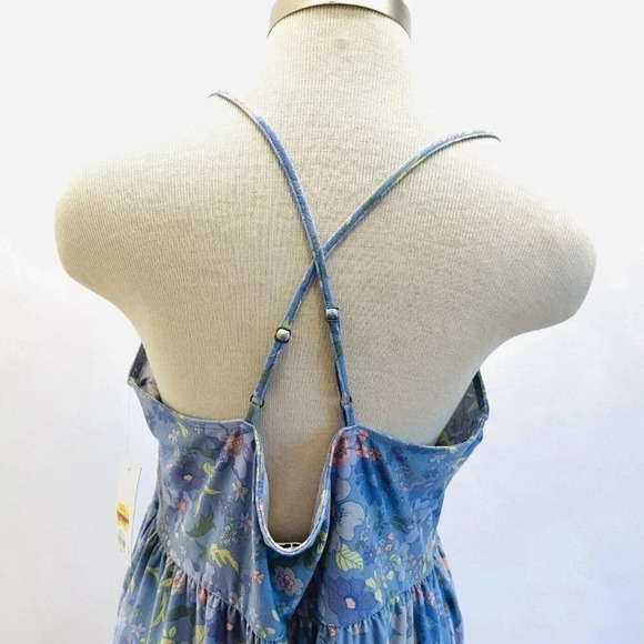 NWT SO GOODS FOR LIFE Juniors Sleeveless Neck Floral Blue Romper Dress Size XL - Picture 8 of 10